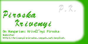 piroska krivenyi business card